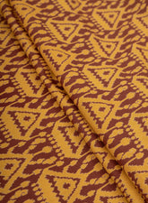 Cotton Flex Mustad Color Geometrical Pattern Natural Print Fabric.